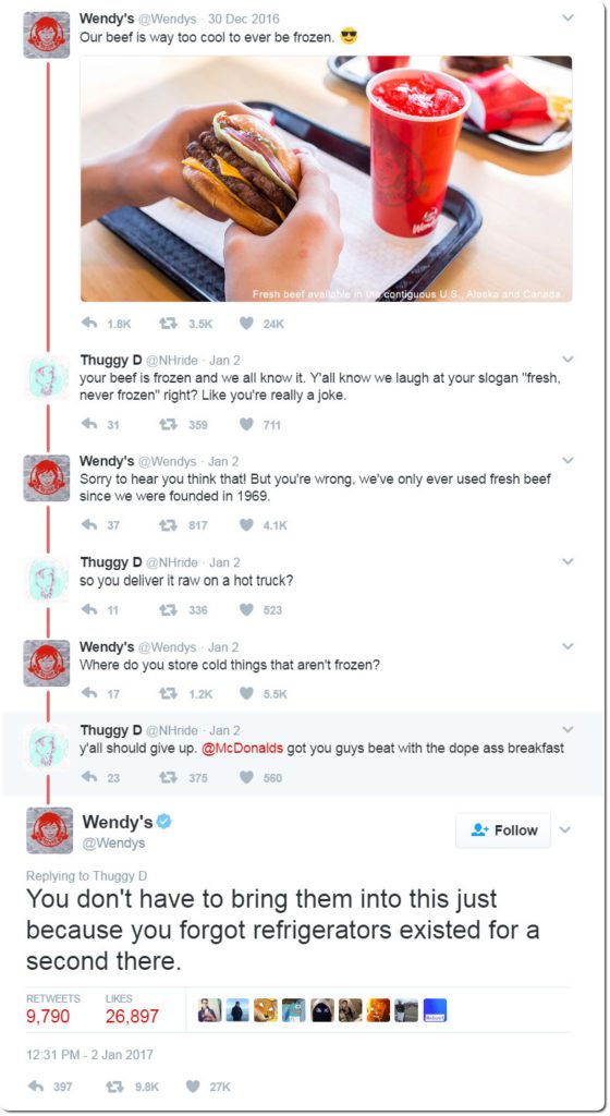 Wendy's Savage viral tweets