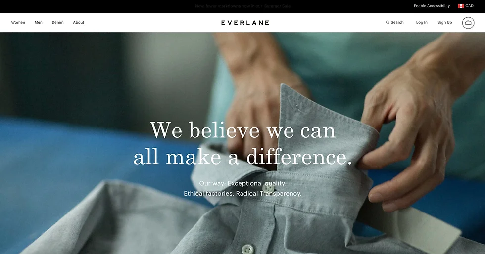 Everlane Quality Homepage