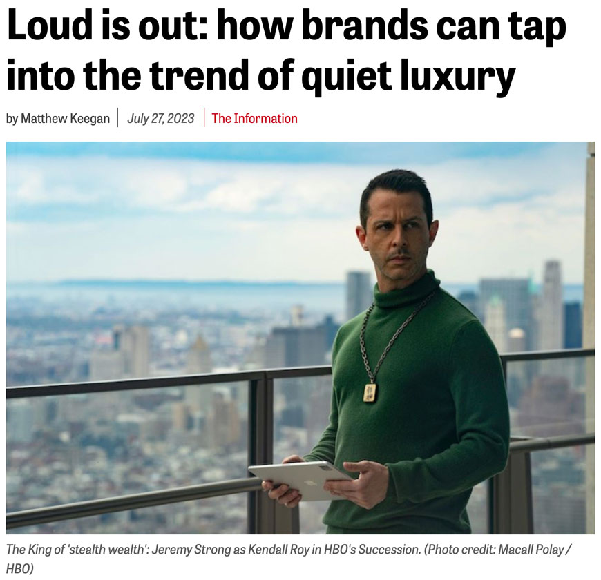 Quiet Luxury Luxury e-tailing market Personalization Stealth wealth